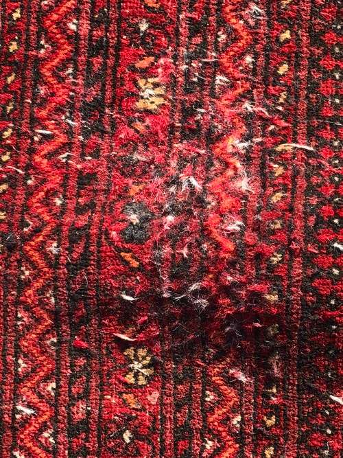 WOW !!! VINTAGE NICELY WORN HAND KNOTTED PURE WOOL PERSIAN BOKHARA RUNNER 3690 X 790mm