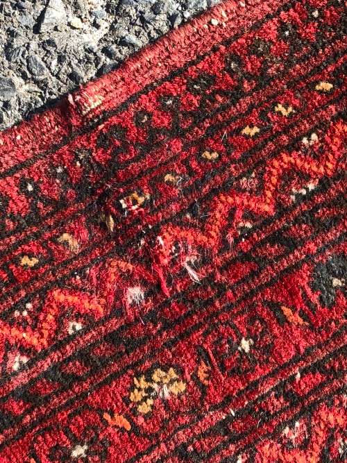 WOW !!! VINTAGE NICELY WORN HAND KNOTTED PURE WOOL PERSIAN BOKHARA RUNNER 3690 X 790mm