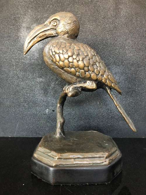 INVESTMENT ART !! LARGE ORIGINAL BRONZE SCULPTURE OF A HORNBILL COMMISSIONED BY BRONZE AGE FOUNDRY
