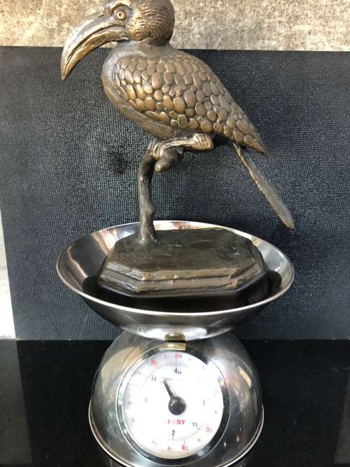 INVESTMENT ART !! LARGE ORIGINAL BRONZE SCULPTURE OF A HORNBILL COMMISSIONED BY BRONZE AGE FOUNDRY