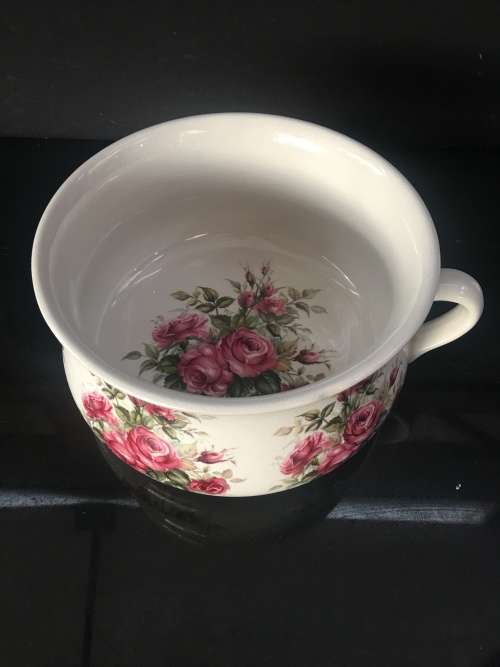 Beautiful Large Vintage Ladies Portmeirion Red Rose Potty, Ideal as planter or display