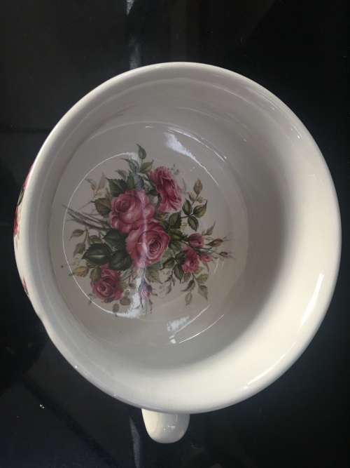 Beautiful Large Vintage Ladies Portmeirion Red Rose Potty, Ideal as planter or display