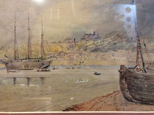 WOW !!! ANTIQUE WATERCOLOR BY BRITISH ARTIST R.McFADDEN DATED 1916 FRAMED