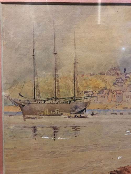 WOW !!! ANTIQUE WATERCOLOR BY BRITISH ARTIST R.McFADDEN DATED 1916 FRAMED