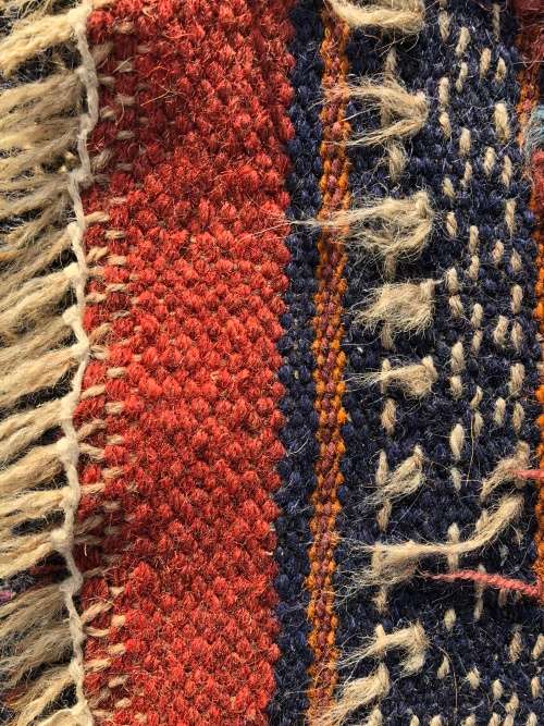 WOW !!! VINTAGE EMBROIDERED KHORASAN PERSIAN KILIM FROM MASHHAD PROVINCE 1700 X 990mm