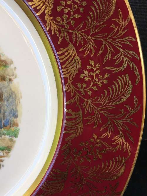 Antique Maddock 122 year old Vitreous Large Display Plate of "Robin Hood Captures the Pirate Ship"