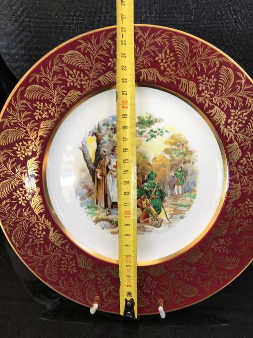 Antique Maddock 122 year old Vitreous Large Display Plate of "Robin Hood Captures the Pirate Ship"