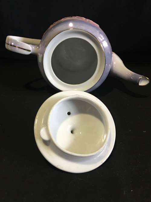 Rare c1950s Soko-China Made in Japan Moriage Dragon Ware Tea Pot -Lithophane Geisha .