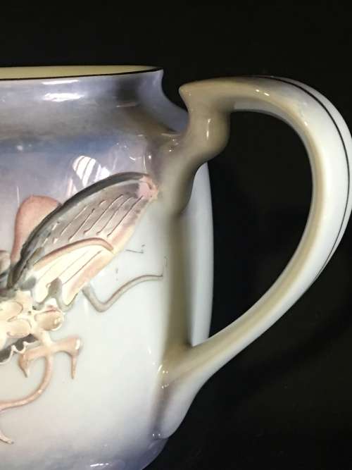 Rare c1950s Soko-China Made in Japan Moriage Dragon Ware Tea Pot -Lithophane Geisha .