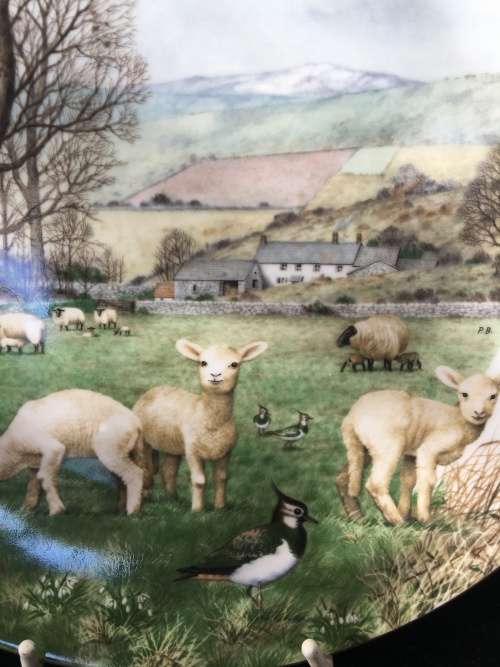 WOW!! c1979. Plate Hand Painted by Peter Barret "July Beside The River" made by Royal Worcester