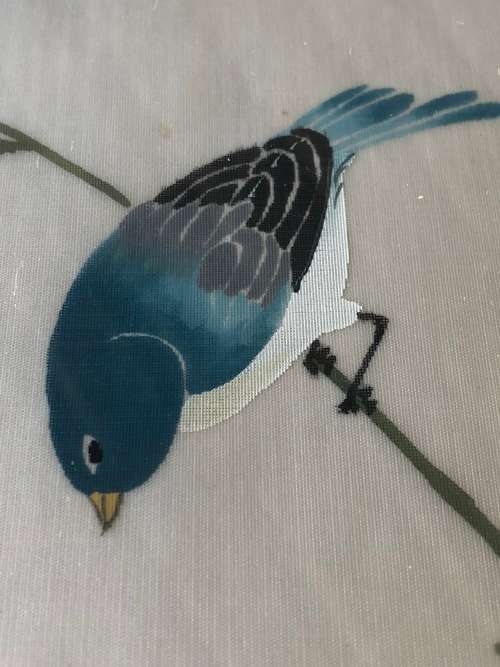 WOW !!! STUNNING CHINESE PAINTING ON SILK FRAMED WITH CALLIGRAPHY