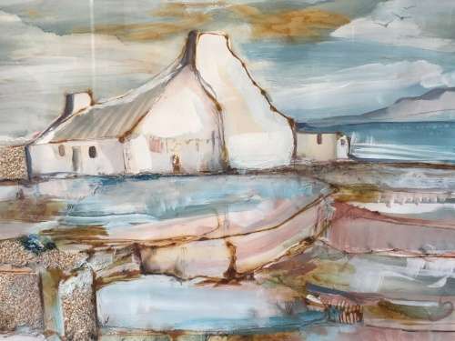 WOW !! STUNNING ORIGINAL JOHANN TALJAARD MIXED MEDIA SIGNED AND DATED 1991 - FRAMED