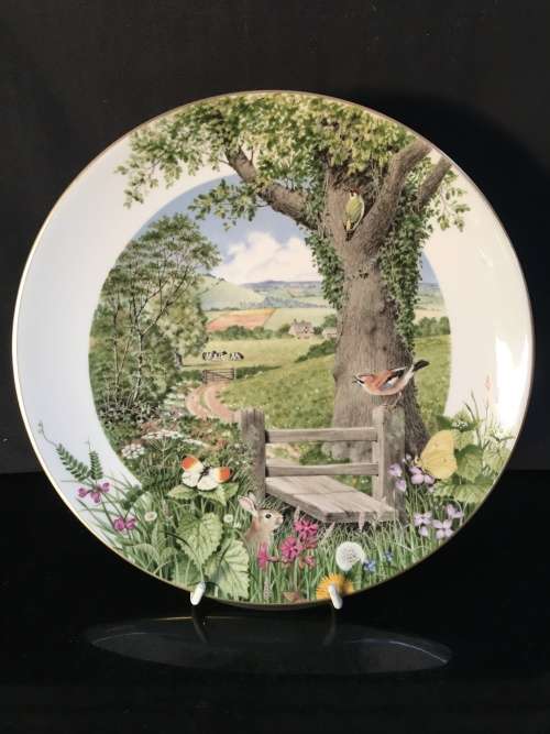 WOW!! c1979. Plate Hand Painted by Peter Barret "A Country Path In May" made by Royal Worcester