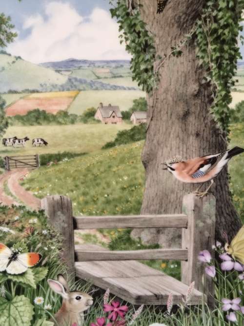 WOW!! c1979. Plate Hand Painted by Peter Barret "A Country Path In May" made by Royal Worcester
