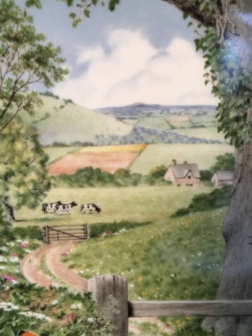 WOW!! c1979. Plate Hand Painted by Peter Barret "A Country Path In May" made by Royal Worcester