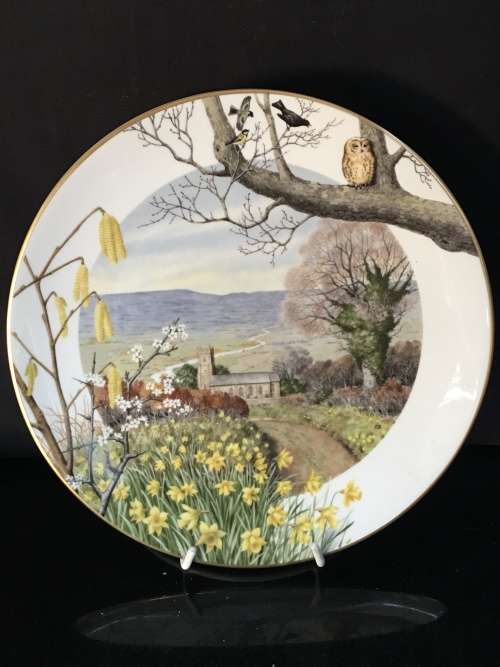 WOW!! c1979. Plate Hand Painted by Peter Barret "A Country Church In March" made by Royal Worcester