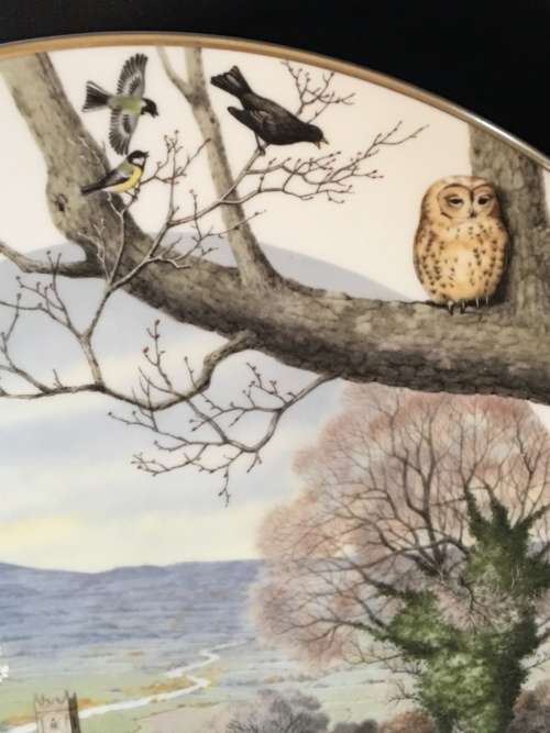 WOW!! c1979. Plate Hand Painted by Peter Barret "A Country Church In March" made by Royal Worcester