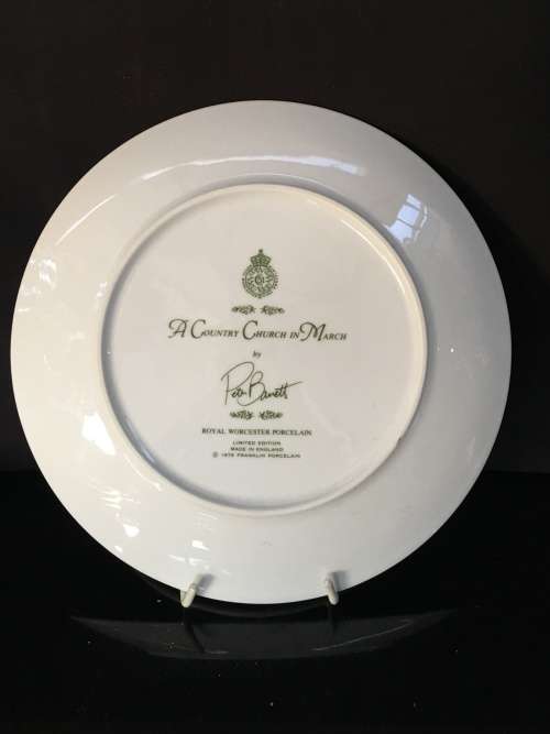WOW!! c1979. Plate Hand Painted by Peter Barret "A Country Church In March" made by Royal Worcester