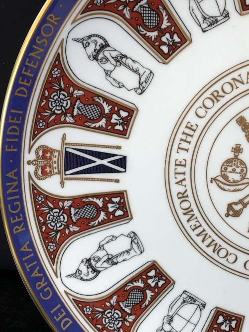 Coalport Limited Edition 5oth of 1000 Display Plate "The Coronation Of Her Majesty The Queen"27 cm