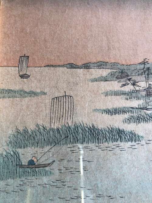 WOW !!! TOMIOKA EISEN (1864-1905) JAPANESE ARTIST WOODBLOCK PRINT - FRAMED BEHIND GLASS