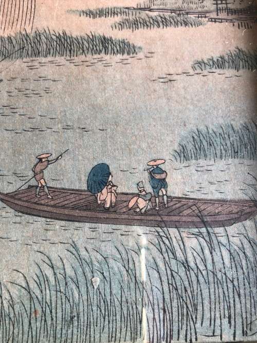 WOW !!! TOMIOKA EISEN (1864-1905) JAPANESE ARTIST WOODBLOCK PRINT - FRAMED BEHIND GLASS