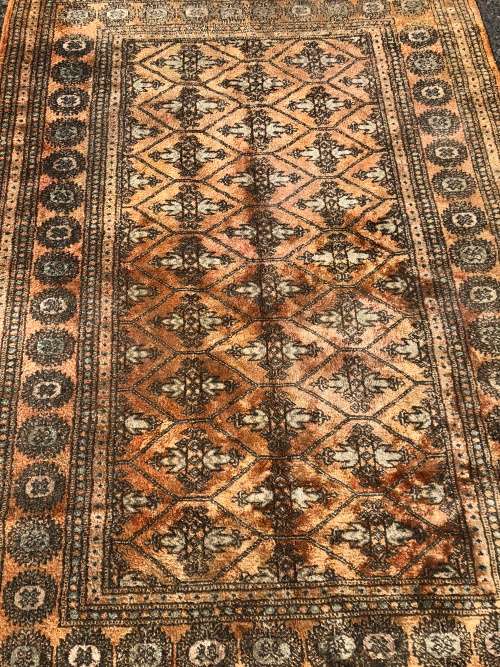 WOW !!! STUNNING VINTAGE SOFT HAND KNOTTED PURE WOOL BOKHARA PERSIAN CARPET 1850 X 1250mm