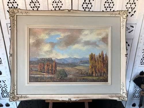 WOW !!! STUNNING OIL ON BOARD LANDSCAPE IN A BEAUTIFUL VINTAGE FRAME SIGNED B.ADAM
