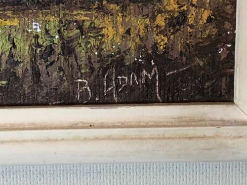 WOW !!! STUNNING OIL ON BOARD LANDSCAPE IN A BEAUTIFUL VINTAGE FRAME SIGNED B.ADAM