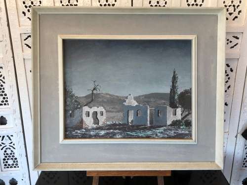 WOW !!! STUNNING OIL ON BOARD LANDSCAPE IN A BEAUTIFUL VINTAGE FRAME SIGNED B.ADAM