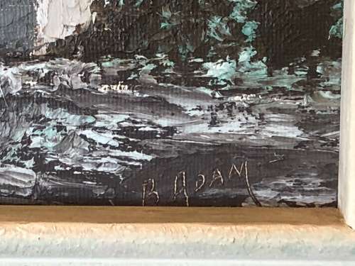 WOW !!! STUNNING OIL ON BOARD LANDSCAPE IN A BEAUTIFUL VINTAGE FRAME SIGNED B.ADAM