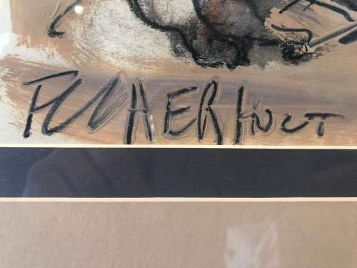 INVESTMENT ART !!! FRANS MARTIN CLAERHOUT (1919 - 2006) ORIGINAL MIXED MEDIA - WITH COA