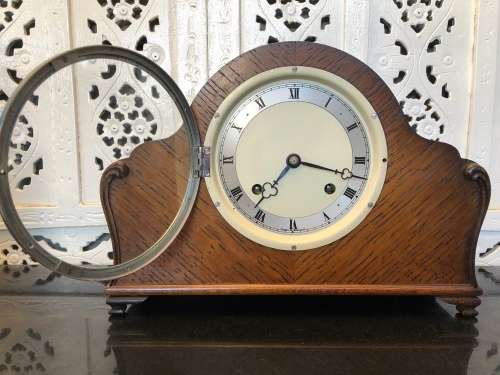WOW !!! SIMPLY STUNNING MAHOGANY CASED IMPERIAL MANTLE CLOCK WORKING 100% MADE IN CROYDON ENGLAND
