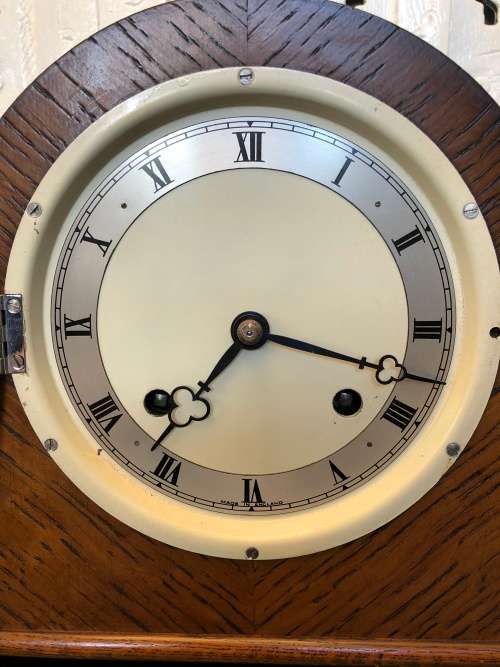 WOW !!! SIMPLY STUNNING MAHOGANY CASED IMPERIAL MANTLE CLOCK WORKING 100% MADE IN CROYDON ENGLAND