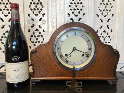 WOW !!! SIMPLY STUNNING MAHOGANY CASED IMPERIAL MANTLE CLOCK WORKING 100% MADE IN CROYDON ENGLAND