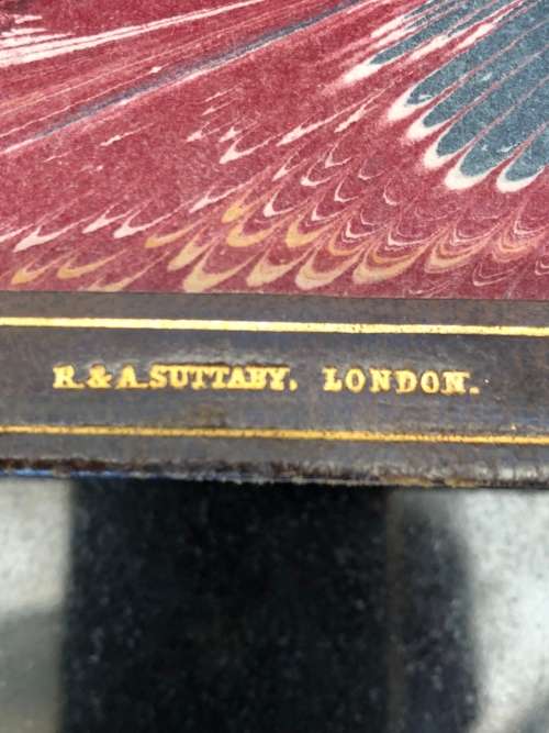 ANTIQUE HARDCOVER GILT EDGED LEATHER BOUND AND RIBBED BOOK - POEMS BY JEAN INGELOW 1867