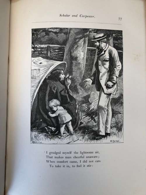 ANTIQUE HARDCOVER GILT EDGED LEATHER BOUND AND RIBBED BOOK - POEMS BY JEAN INGELOW 1867