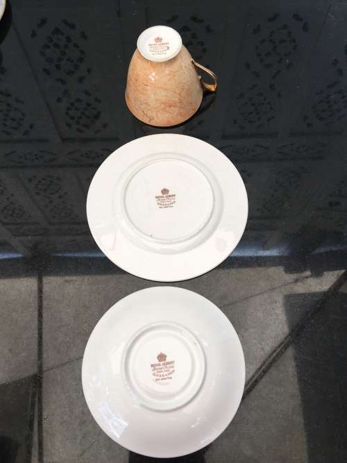 Wow!!! Collectors Rare  c1950s  Royal Albert Gossamer,Tan & Gold Gilt, Smooth Shape. Std Size.