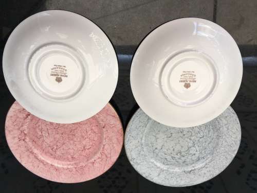 Wow!!! Collectors Rare  c1950s  Royal Albert Gossamer,Pink & Blue & Gold Gilt, Side plates & Saucers