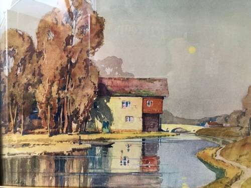 WOW !!! FANTASTIC ORIGINAL WATERCOLOR BY JOHN LITTLEJOHN - SIGNED AND DATED 1927
