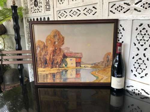 WOW !!! FANTASTIC ORIGINAL WATERCOLOR BY JOHN LITTLEJOHN - SIGNED AND DATED 1927