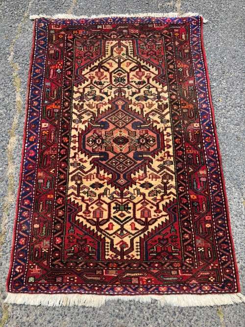 WOW !!! LOVELY PURE WOOL HAND KNOTTED THICK PILE PLUSH HAMEDAN TAJ ABAD PERSIAN CARPET 1520 X 1010mm