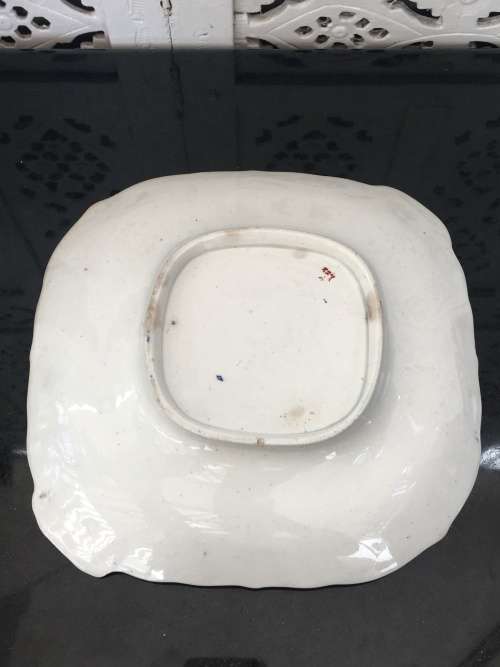 Ultra Rare Antique Meissens Hand Painted Imari Raised double handle serving Cake Plate.