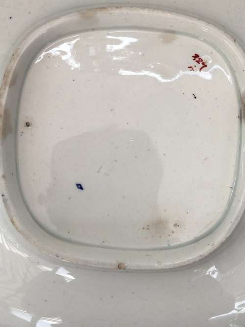 Ultra Rare Antique Meissens Hand Painted Imari Raised double handle serving Cake Plate.