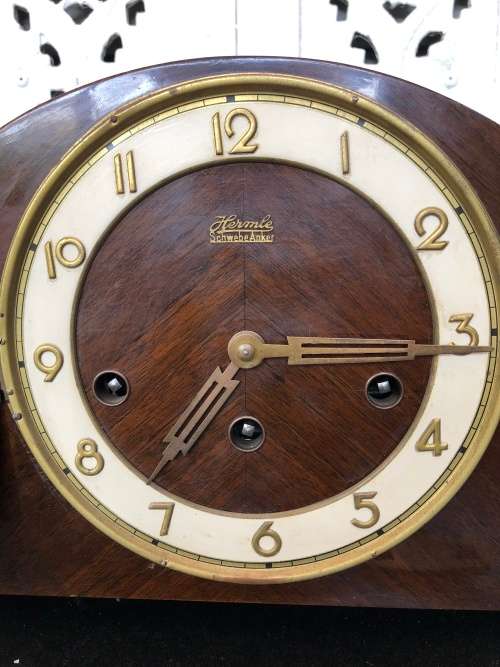 WOW !! STUNNING ART DECO HERMLE ShwebeAnker ORNATE MANTLE CLOCK IN 100% WORKING ORDER - KEY INCLUDED