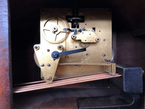 WOW !! STUNNING ART DECO HERMLE ShwebeAnker ORNATE MANTLE CLOCK IN 100% WORKING ORDER - KEY INCLUDED