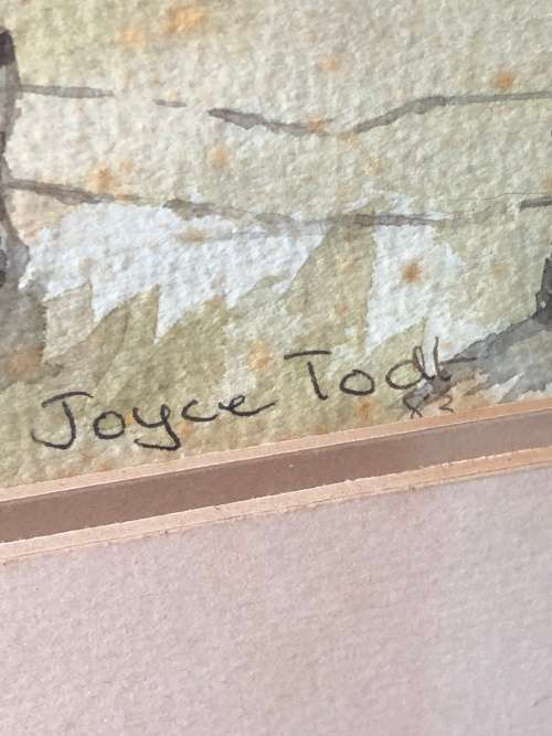 WOW !! STUNNING FRAMED VINTAGE WATERCOLOR - LANDSCAPE BY JOYCE TODT 1983