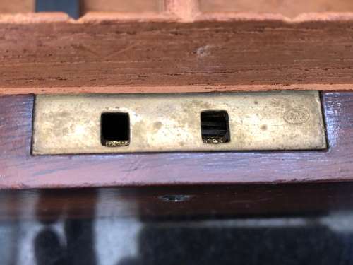 WOW !!! FANTASTIC ANTIQUE MAHOGANY CIGAR HUMIDOR INCLUDING A SOLINGEN CIGAR CUTTER