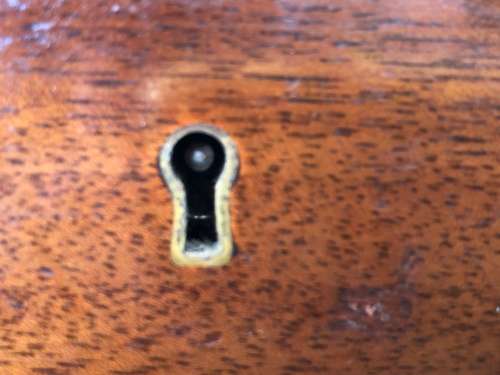 WOW !!! FANTASTIC ANTIQUE MAHOGANY CIGAR HUMIDOR INCLUDING A SOLINGEN CIGAR CUTTER