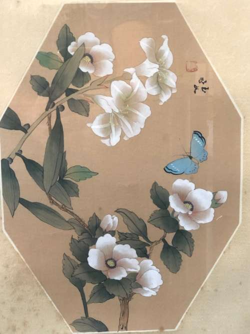 WOW !!! FANTASTIC CHINESE WATERCOLOR ON SILK SIGNED WITH CALLIGRAPHY