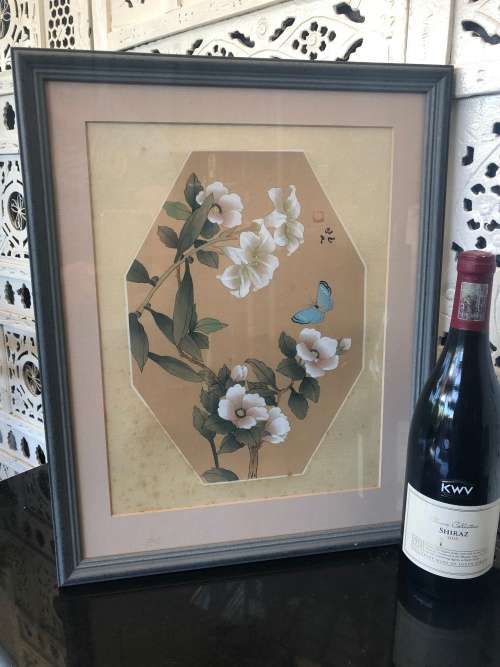WOW !!! FANTASTIC CHINESE WATERCOLOR ON SILK SIGNED WITH CALLIGRAPHY